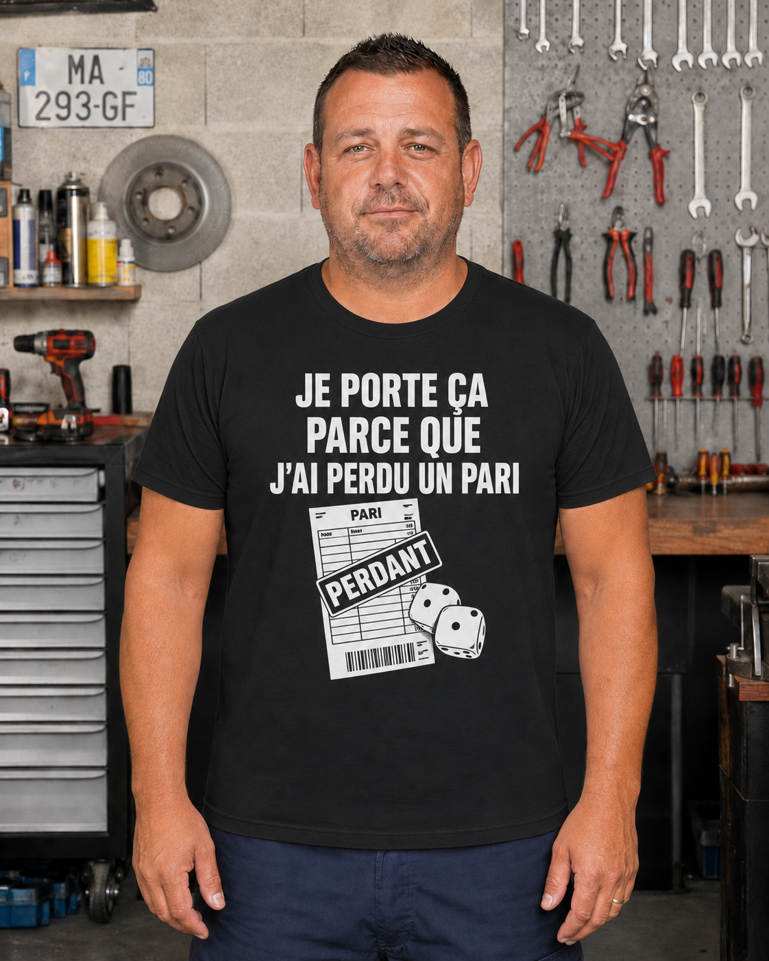 T-shirt JE PORTE ÇA PARCE QUE J'AI PERDU UN PARI